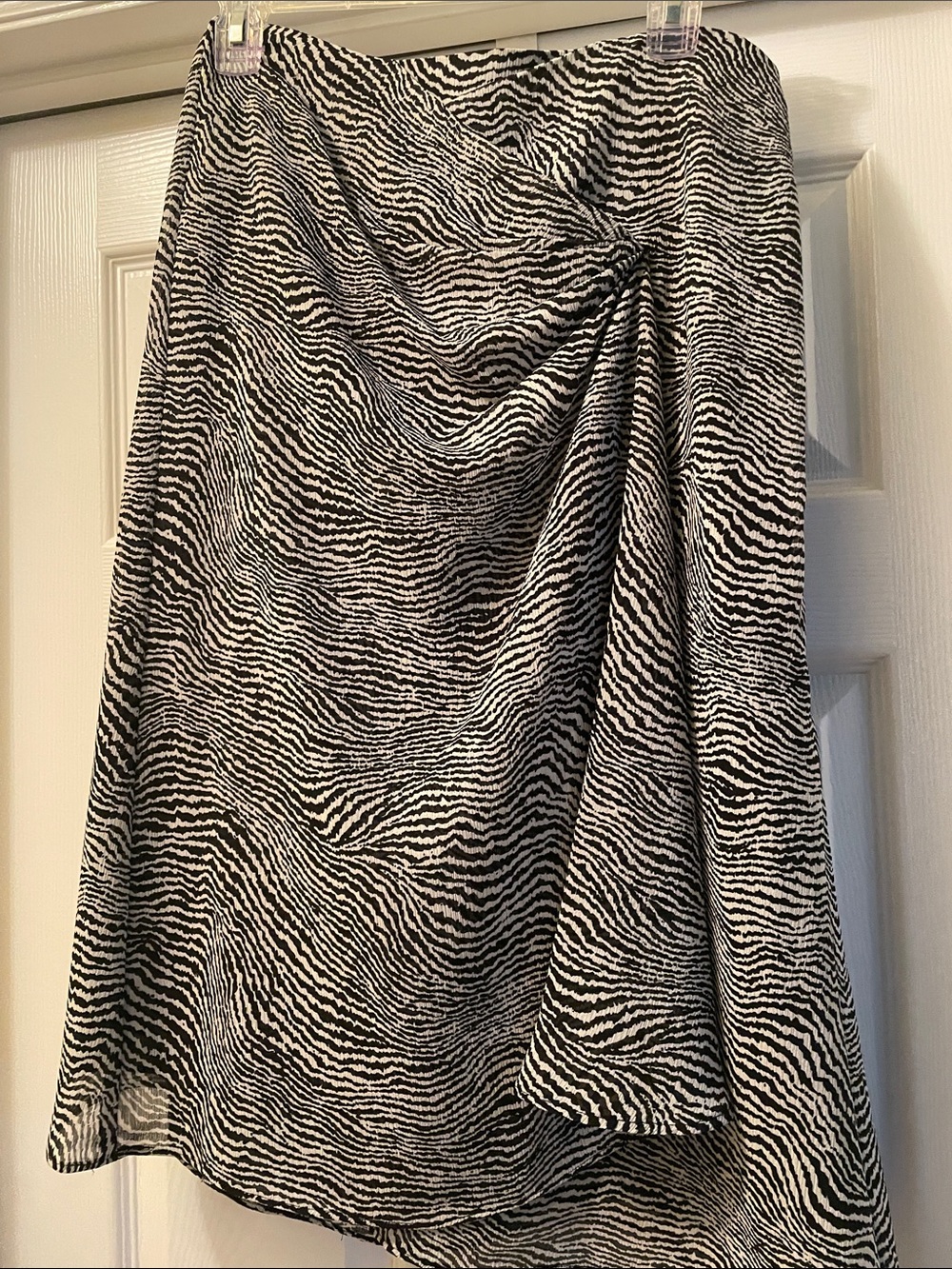 Josephine Chaus Black & White Zebra-Print A-Line Skirt